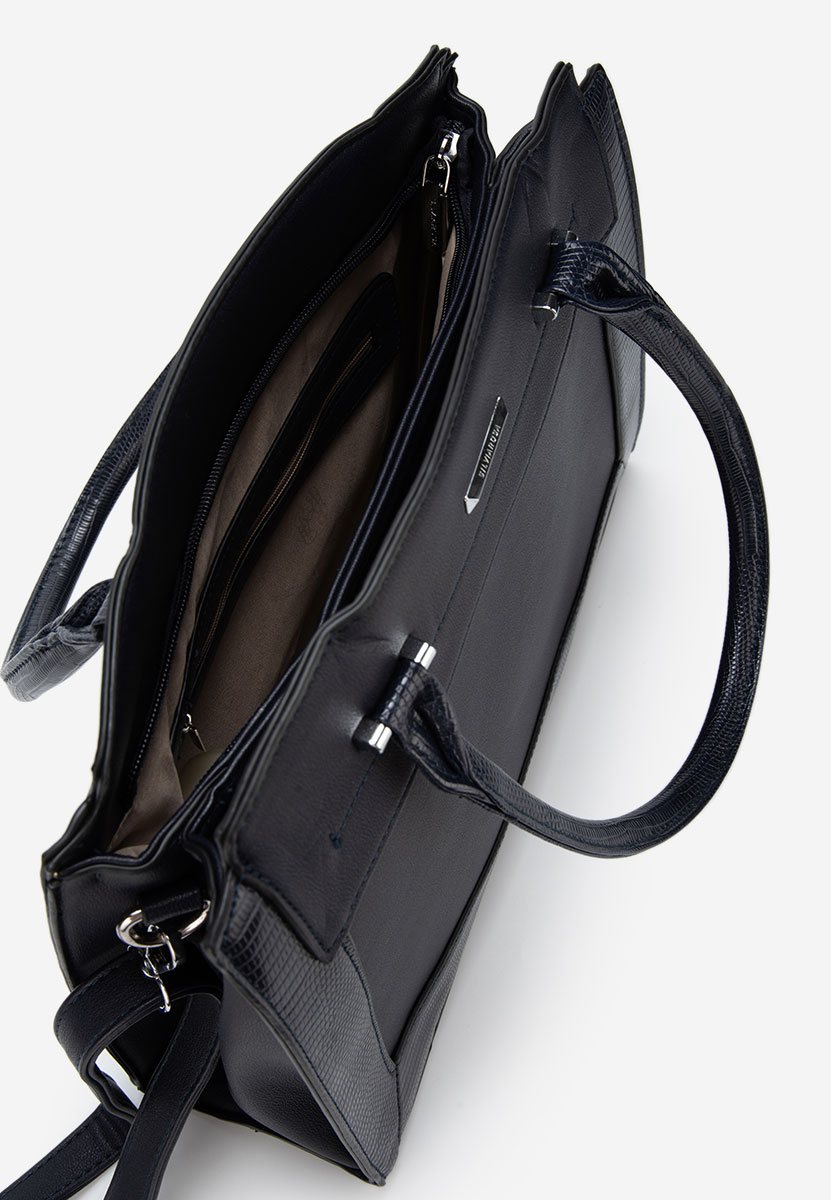 Granatowe torebka do biura Silvia Rosa 8179