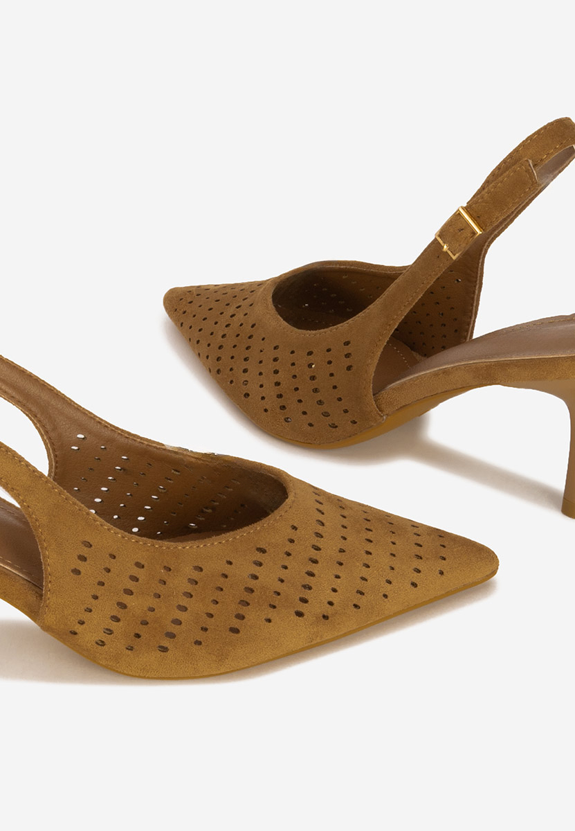 Khaki czółenka bez pięt Osyana