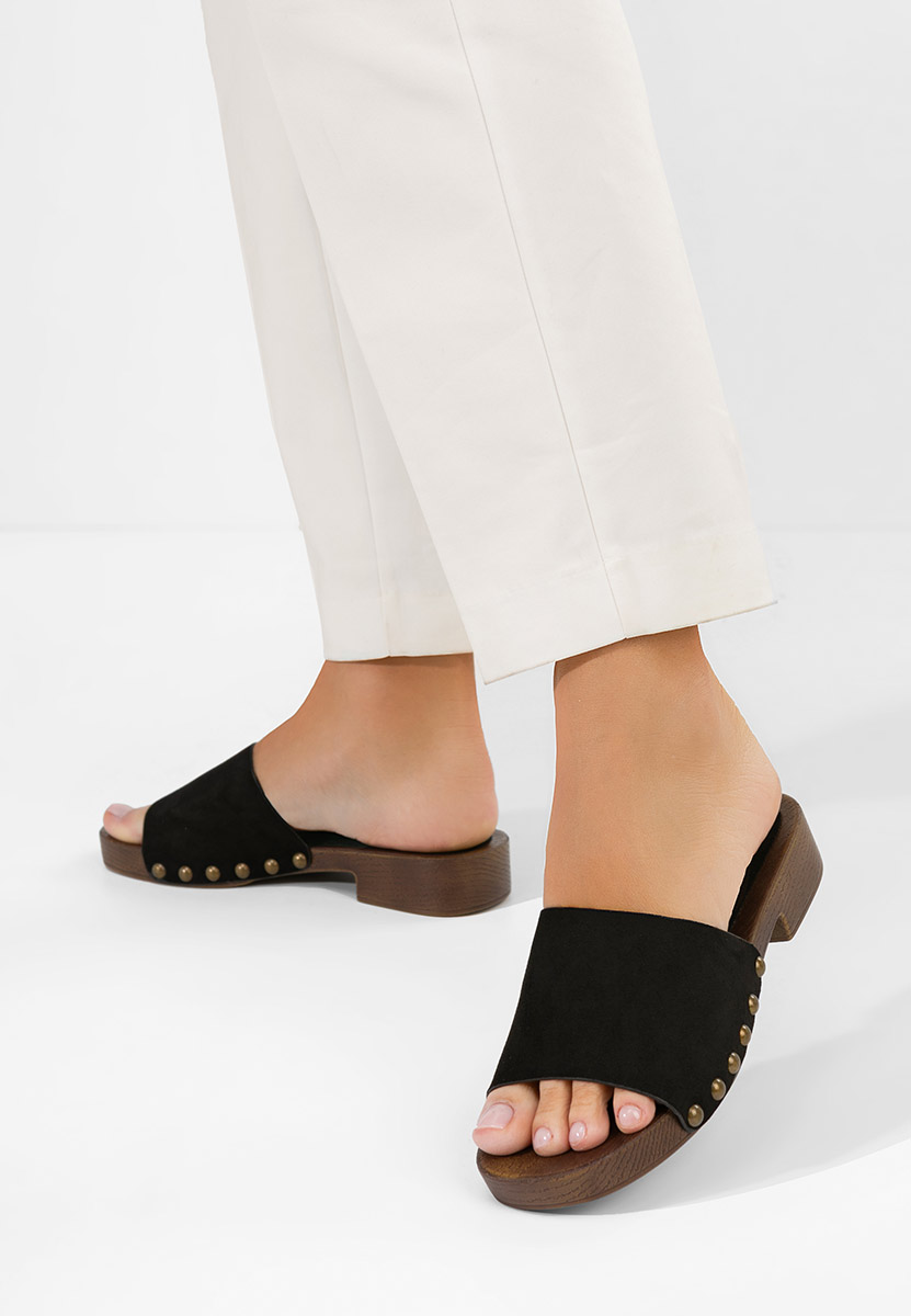 Czarne klapki damskie Syndi