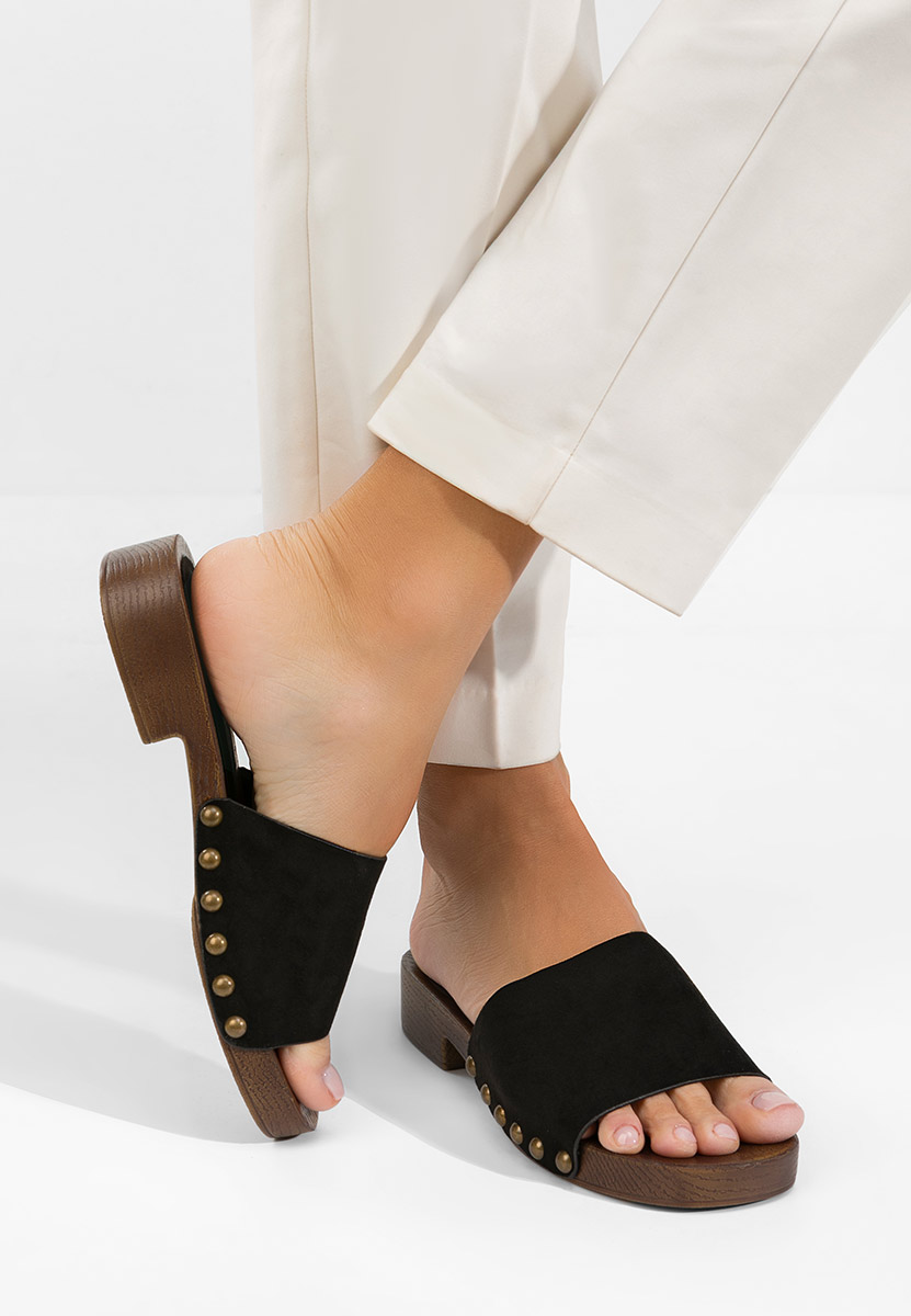 Czarne klapki damskie Syndi