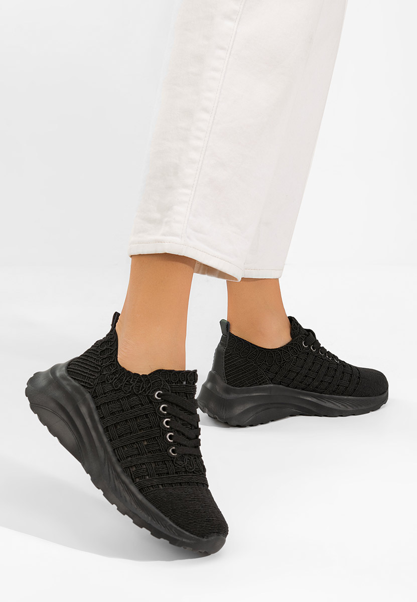 Czarne sneakersy damskie Valeia