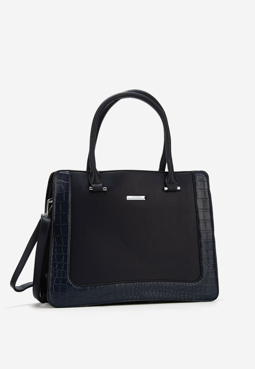 Granatowe torebka do biura Silvia Rosa 8045