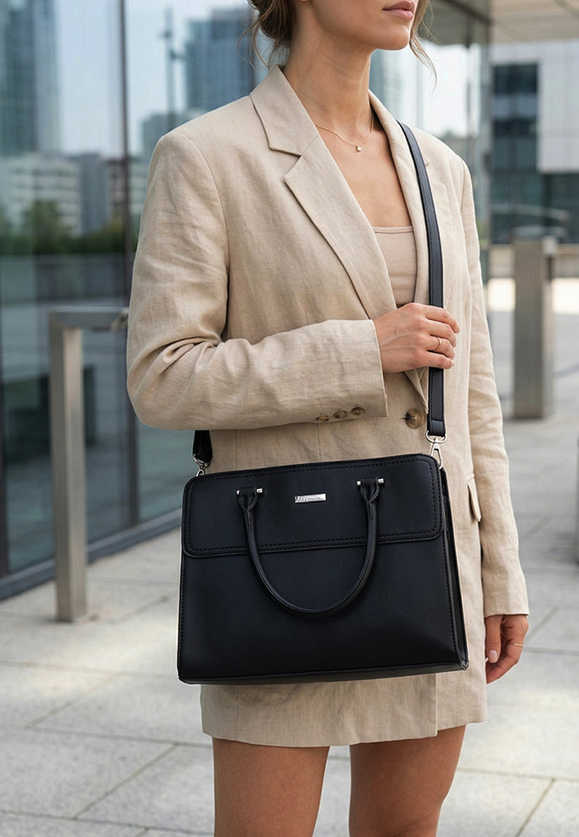 Czarna torebka do biura Silvia Rosa 6793