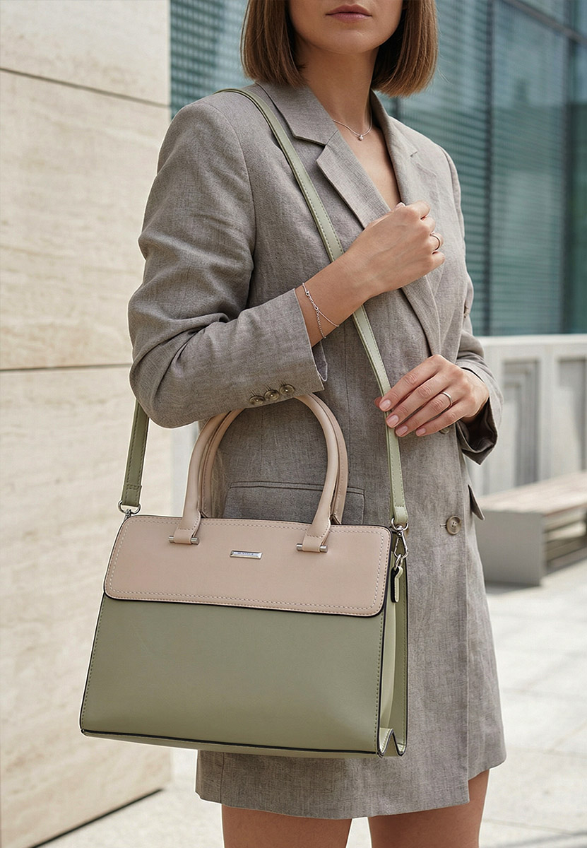 Zielone torebka do biura Silvia Rosa 6793