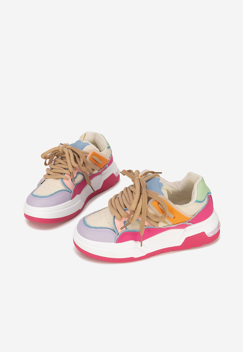 Fuksjowe sneakersy na platformie Cinzela
