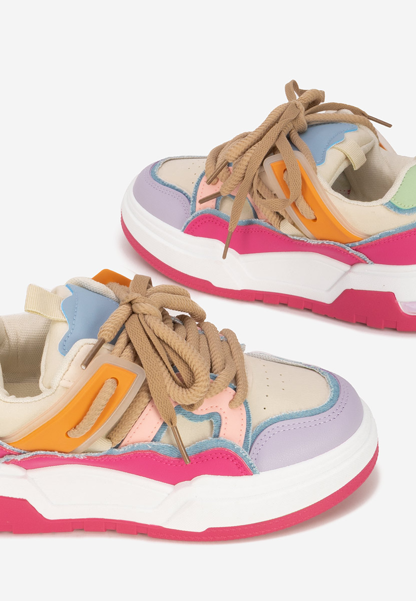 Fuksjowe sneakersy na platformie Cinzela