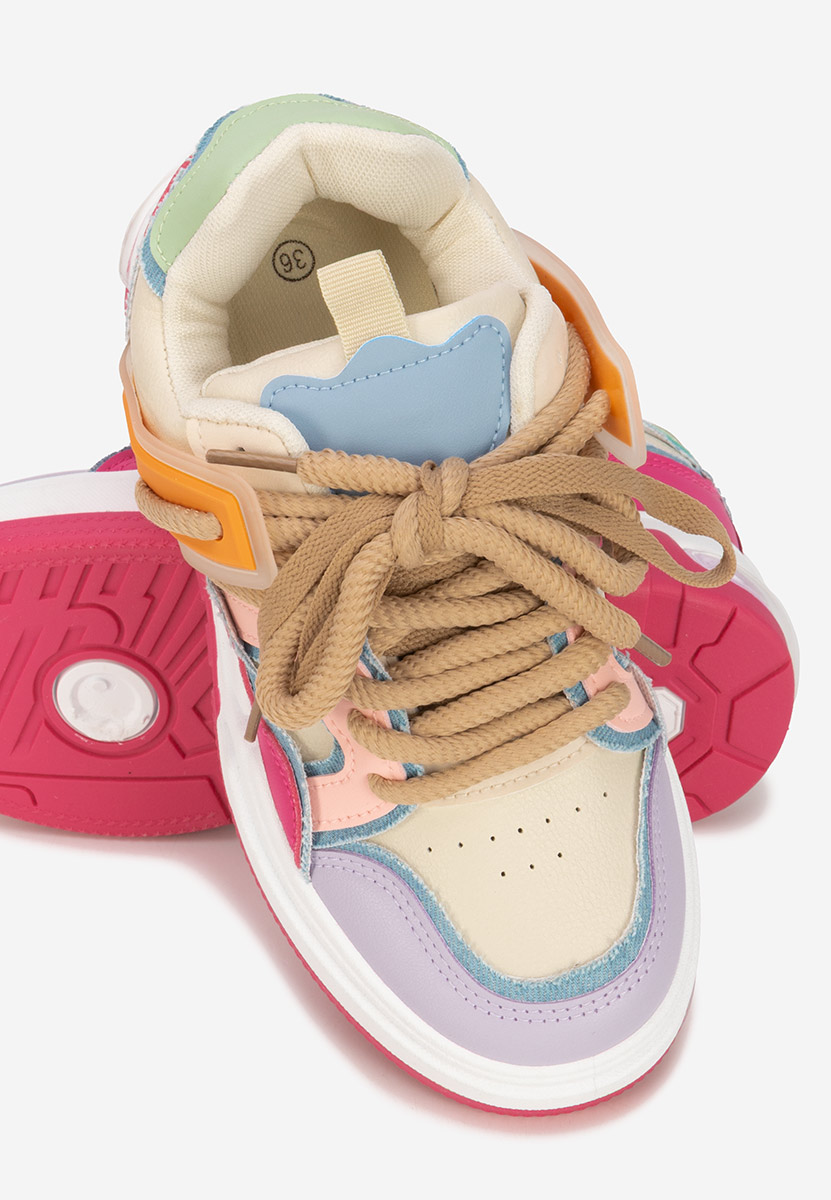 Fuksjowe sneakersy na platformie Cinzela