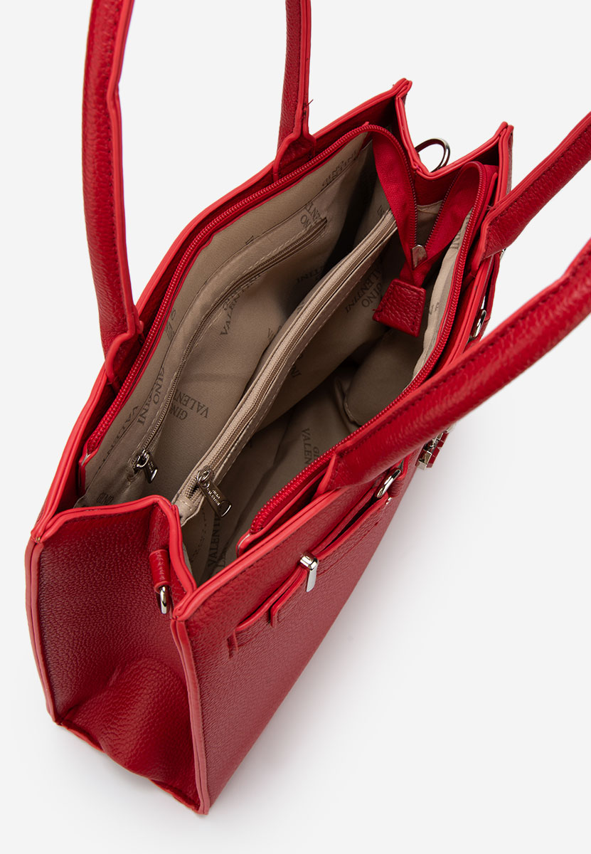 Czerwone torebka do biura Valiana
