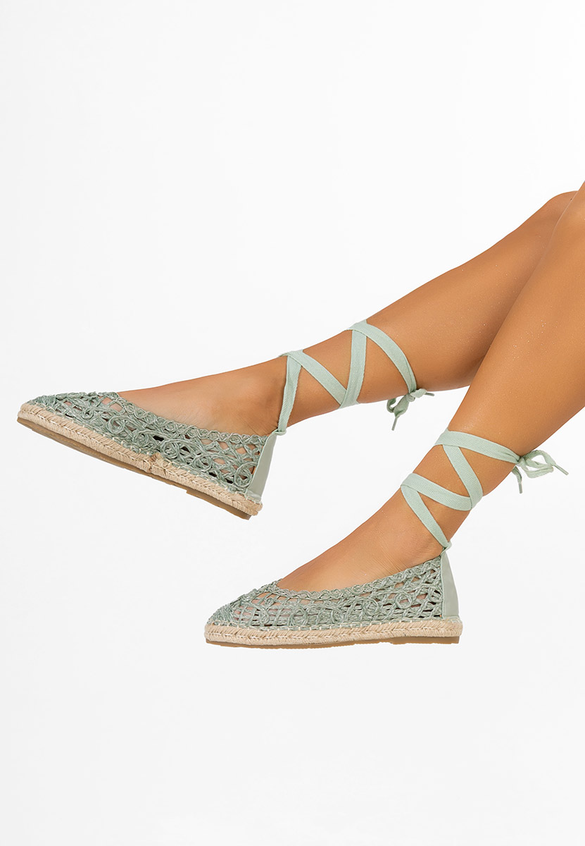 Zielone espadryle wiązane Kaddeia