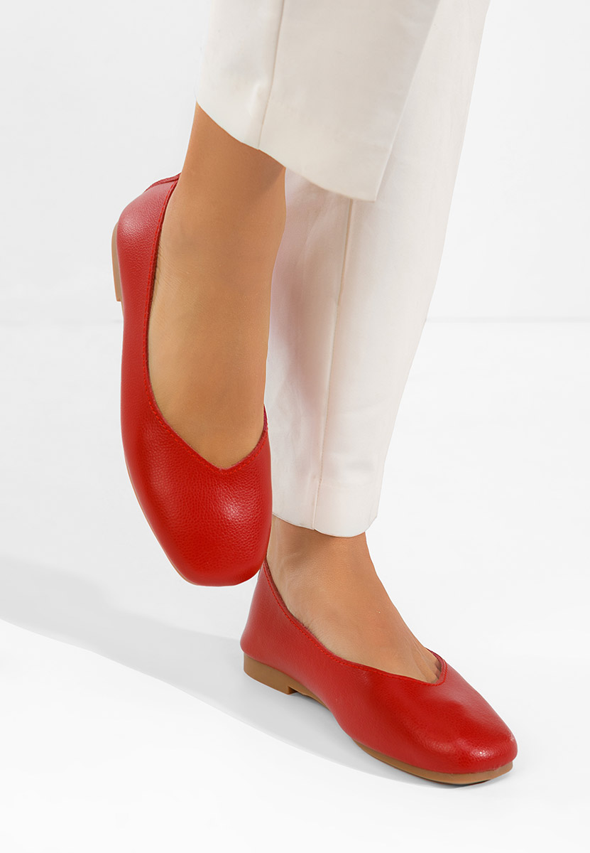 Czerwone balerinki skórzane Gabiela
