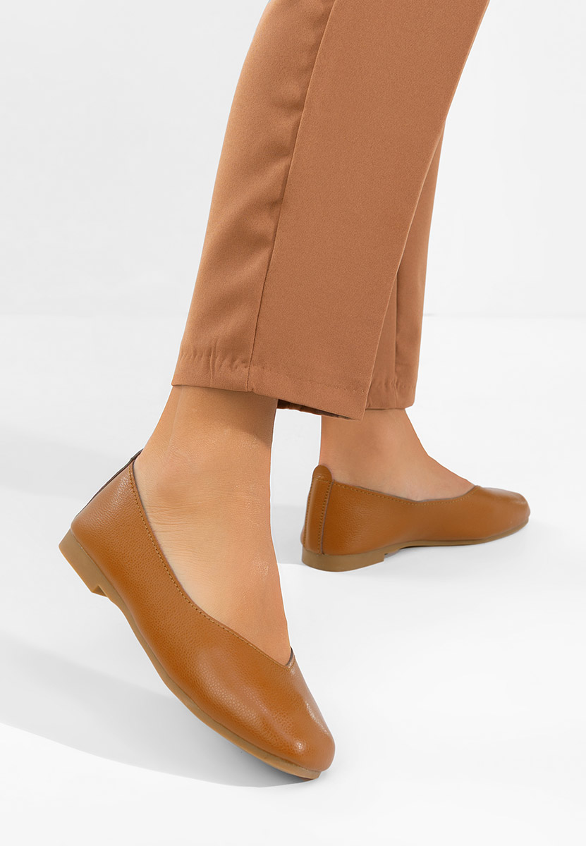 Brązowe balerinki skórzane Gabiela