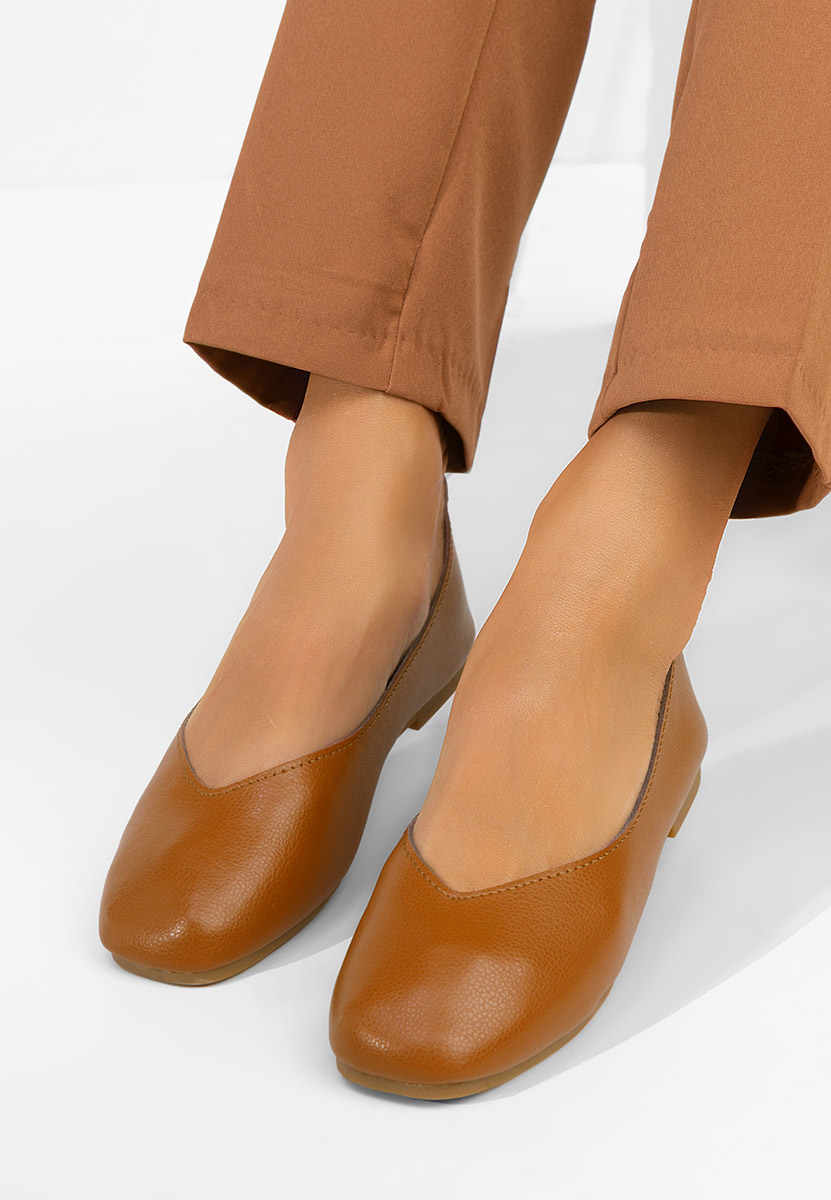 Brązowe balerinki skórzane Gabiela