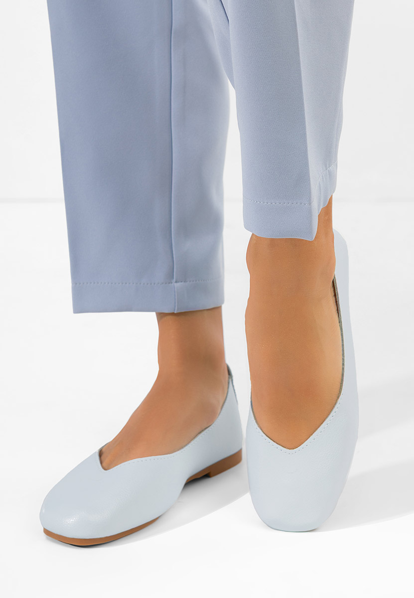 Niebieskie balerinki skórzane Gabiela