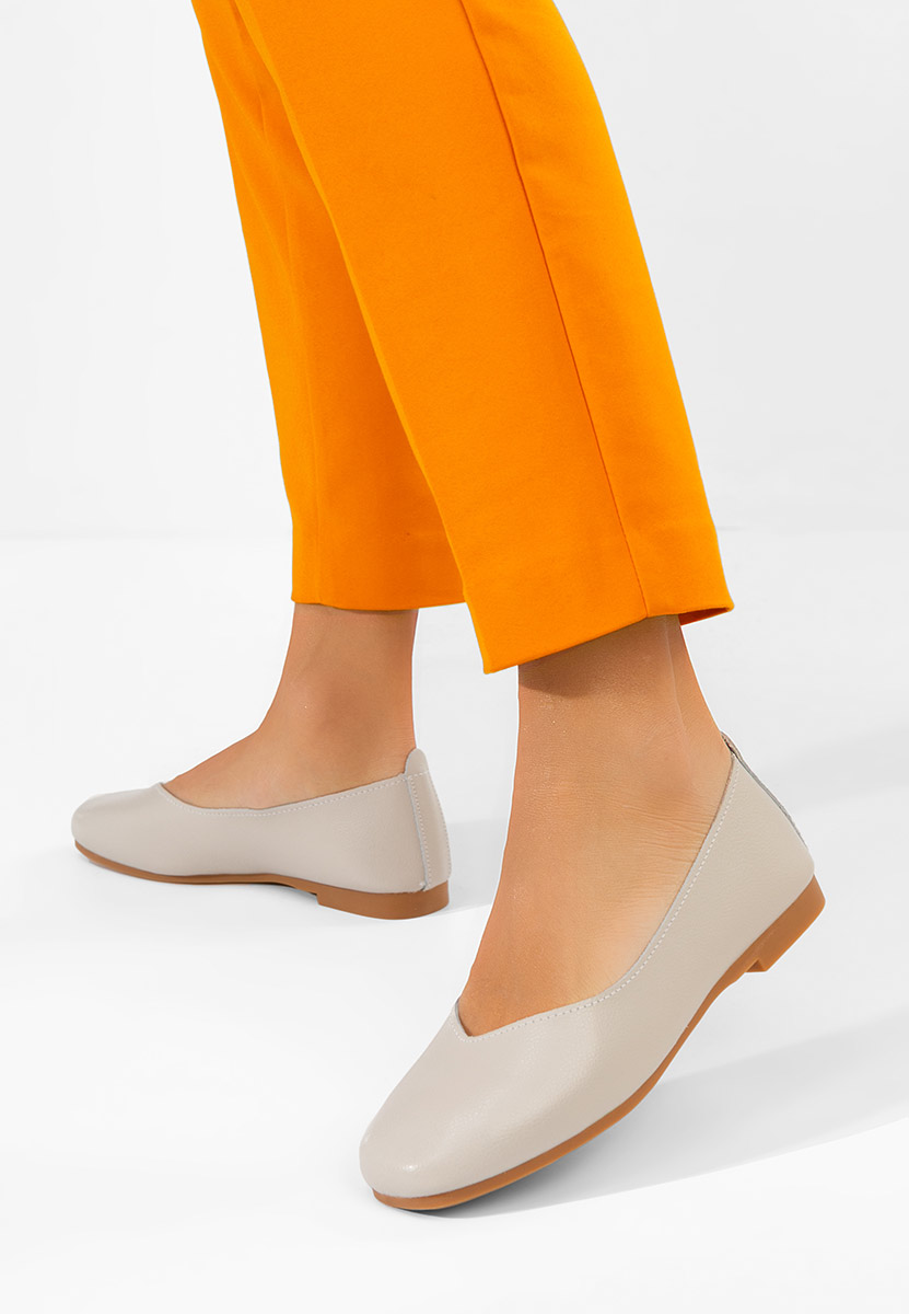 Beżowe balerinki skórzane Gabiela