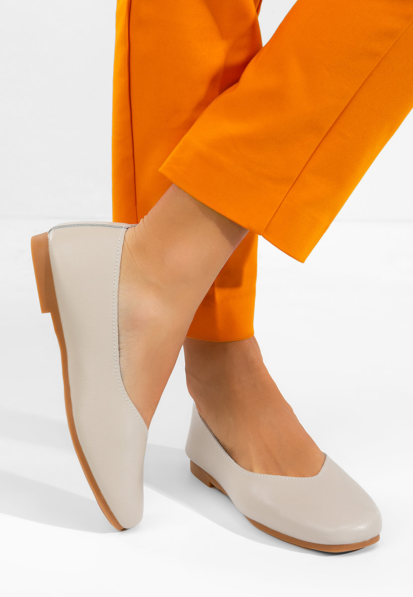 Beżowe balerinki skórzane Gabiela