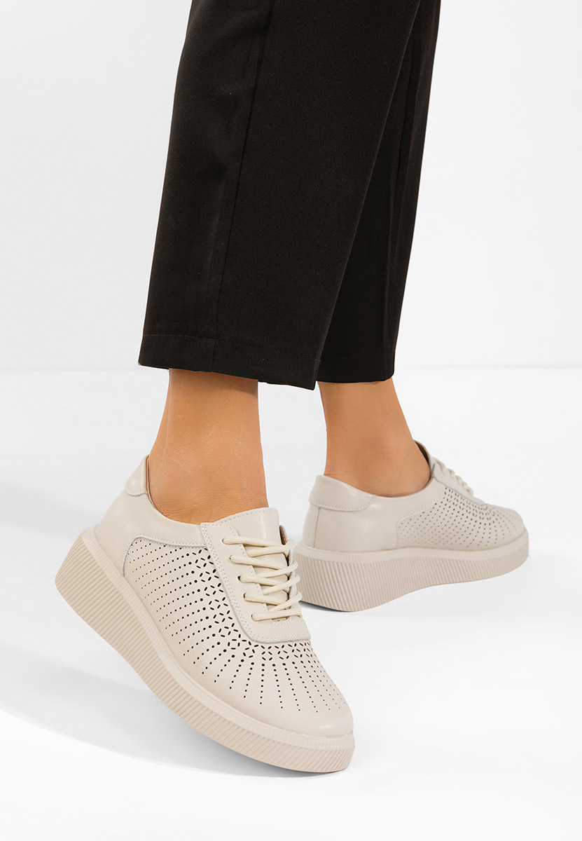Beżowe sneakersy damskie Oleiana