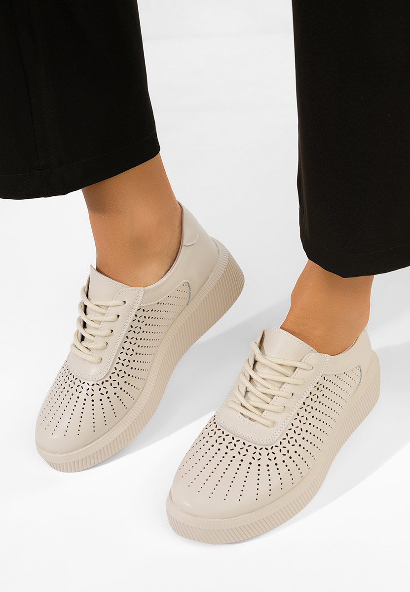 Beżowe sneakersy damskie Oleiana