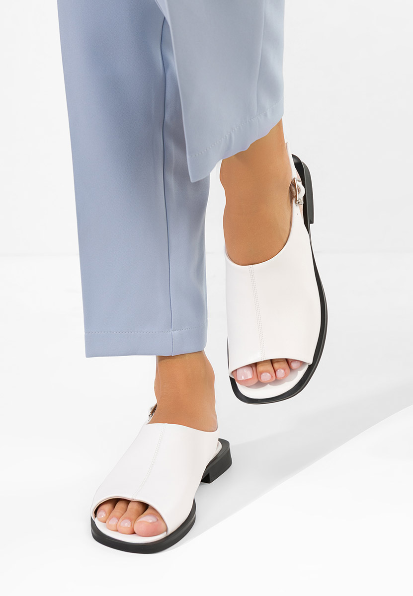 Białe sandały damskie skórzane Caylei