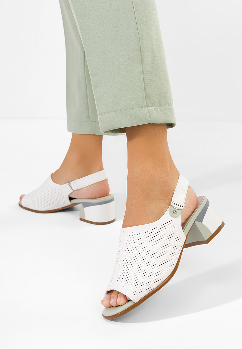 Białe sandały damskie skórzane Kalya