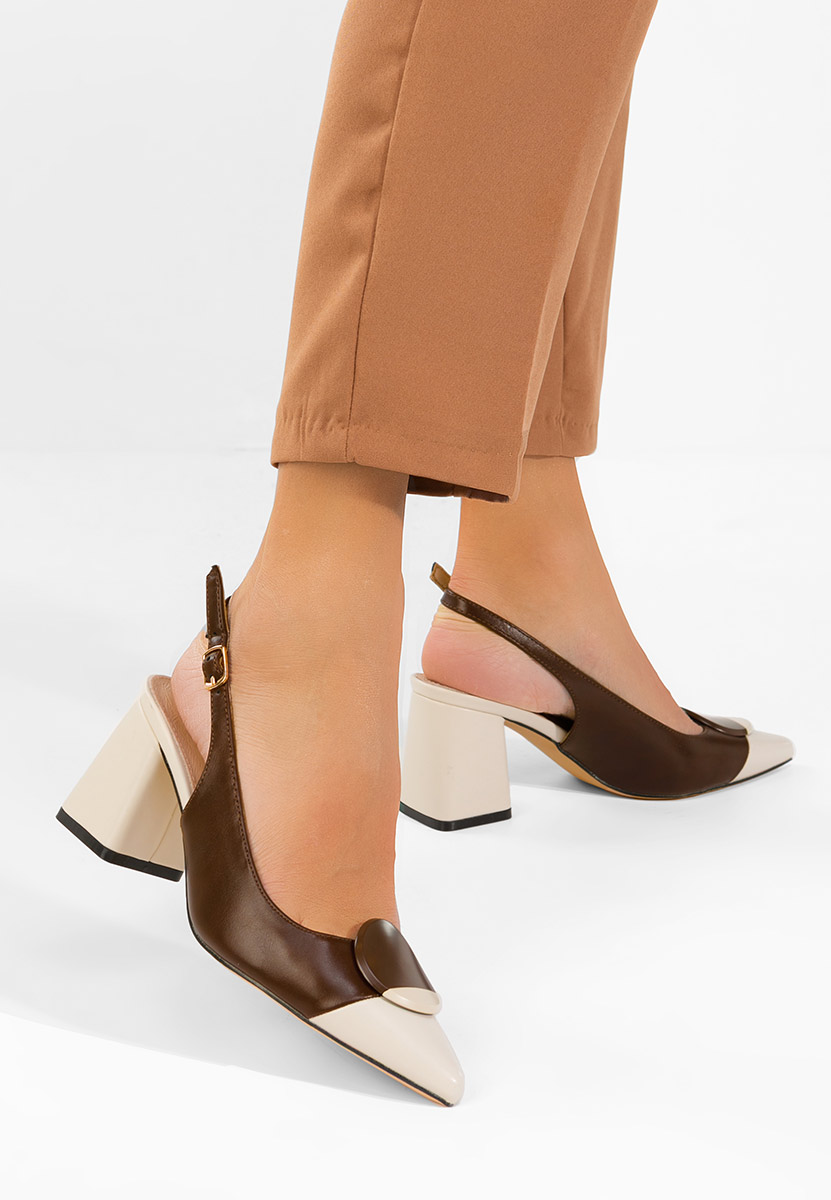 Brązowe czółenka bez pięt Ferrela