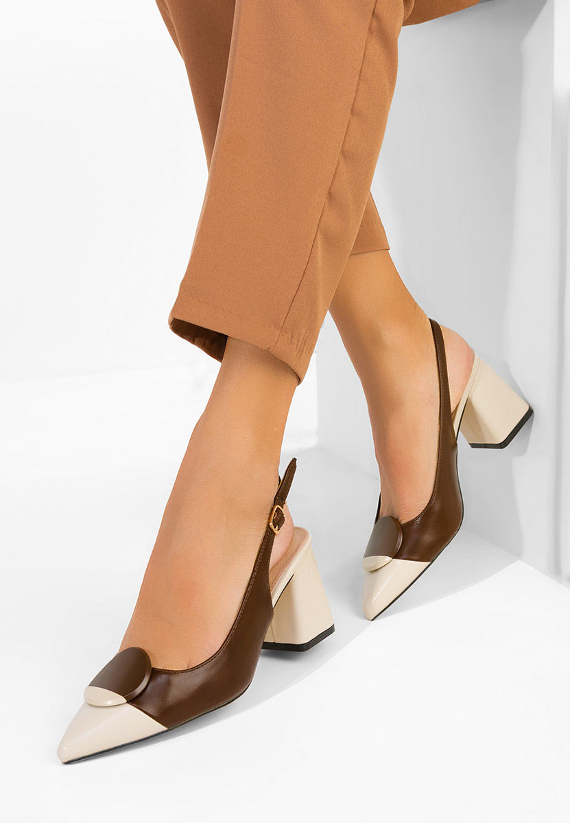 Brązowe czółenka bez pięt Ferrela