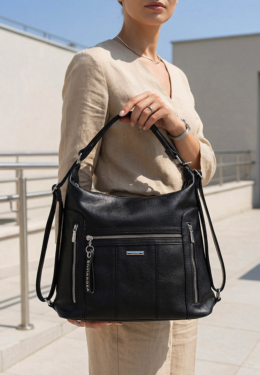 Czarna torebka do ręki Silvia Rosa 6072