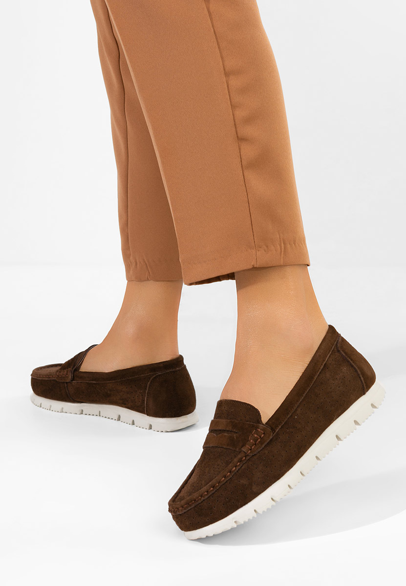 Brązowe mokasyny damskie skórzane Valerimia V2