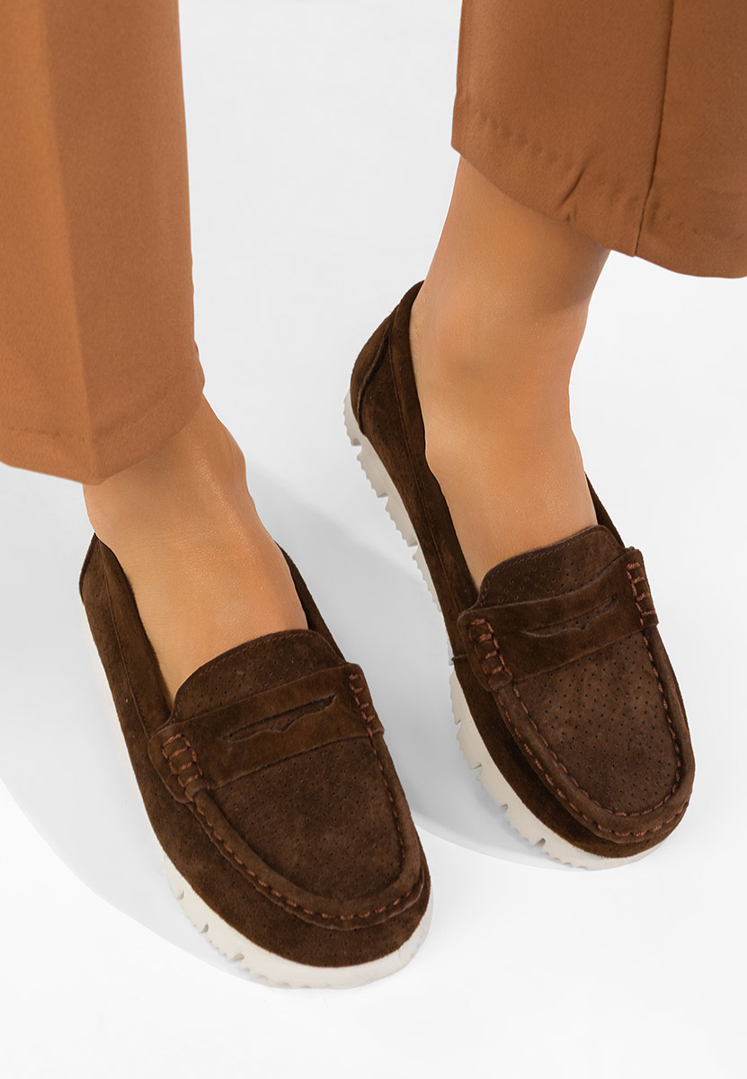 Brązowe mokasyny damskie skórzane Valerimia V2
