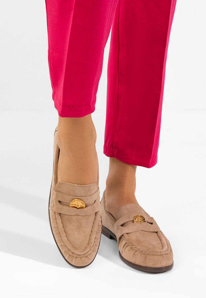 Khaki mokasyny zamszowe damskie Henaria