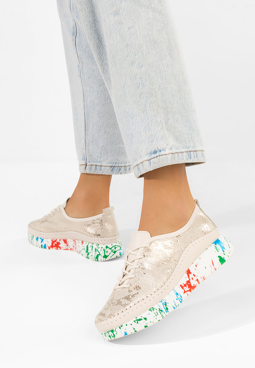 Złote sneakersy damskie Marinia