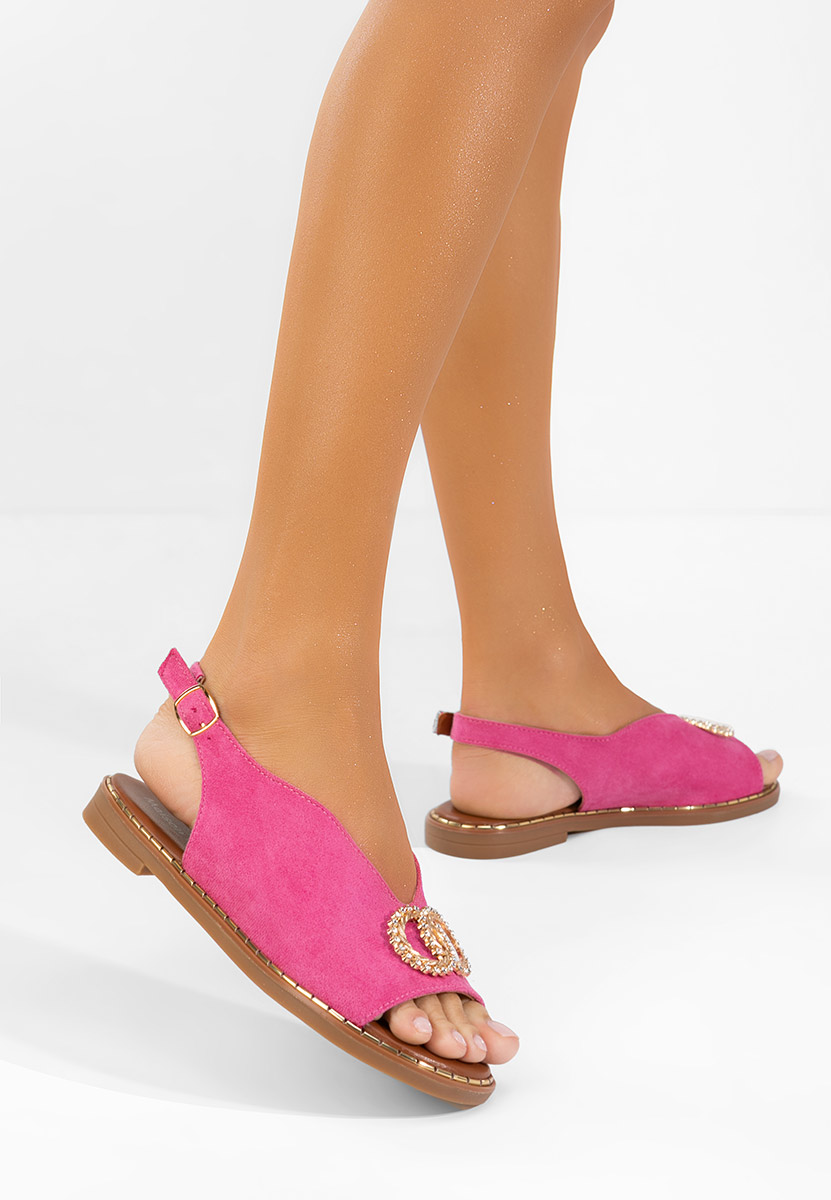Różowe sandały płaski Olivera
