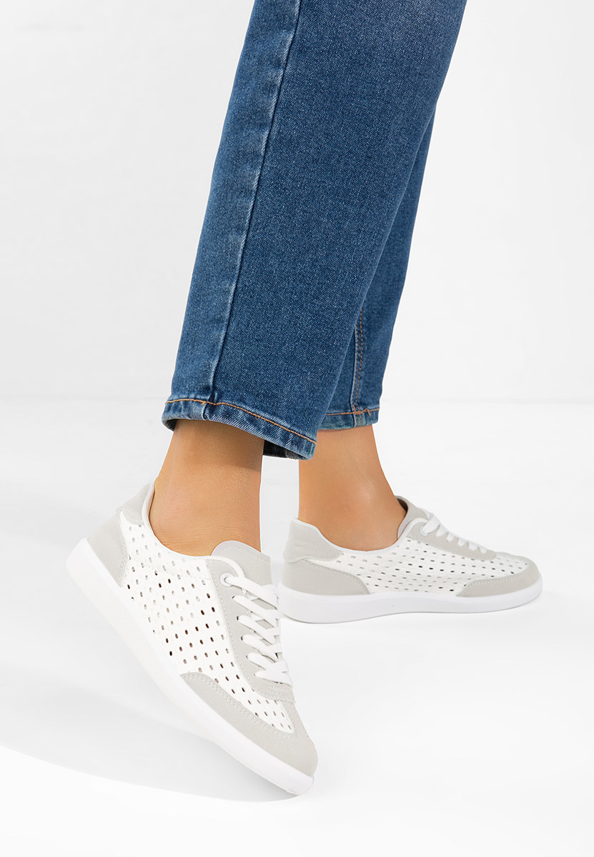 Białe sneakersy damskie Heliana