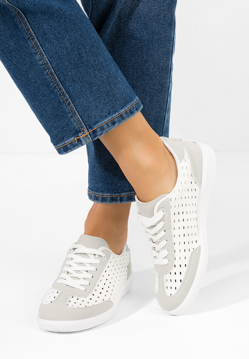 Białe sneakersy damskie Heliana