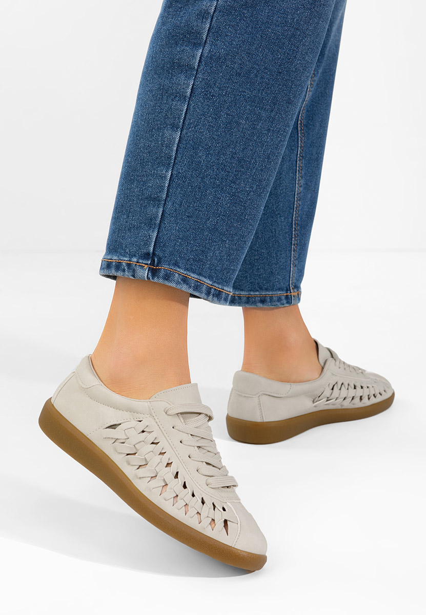 Beżowe sneakersy damskie Setiana