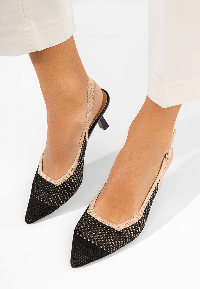 Czarne czółenka bez pięt Rabiella