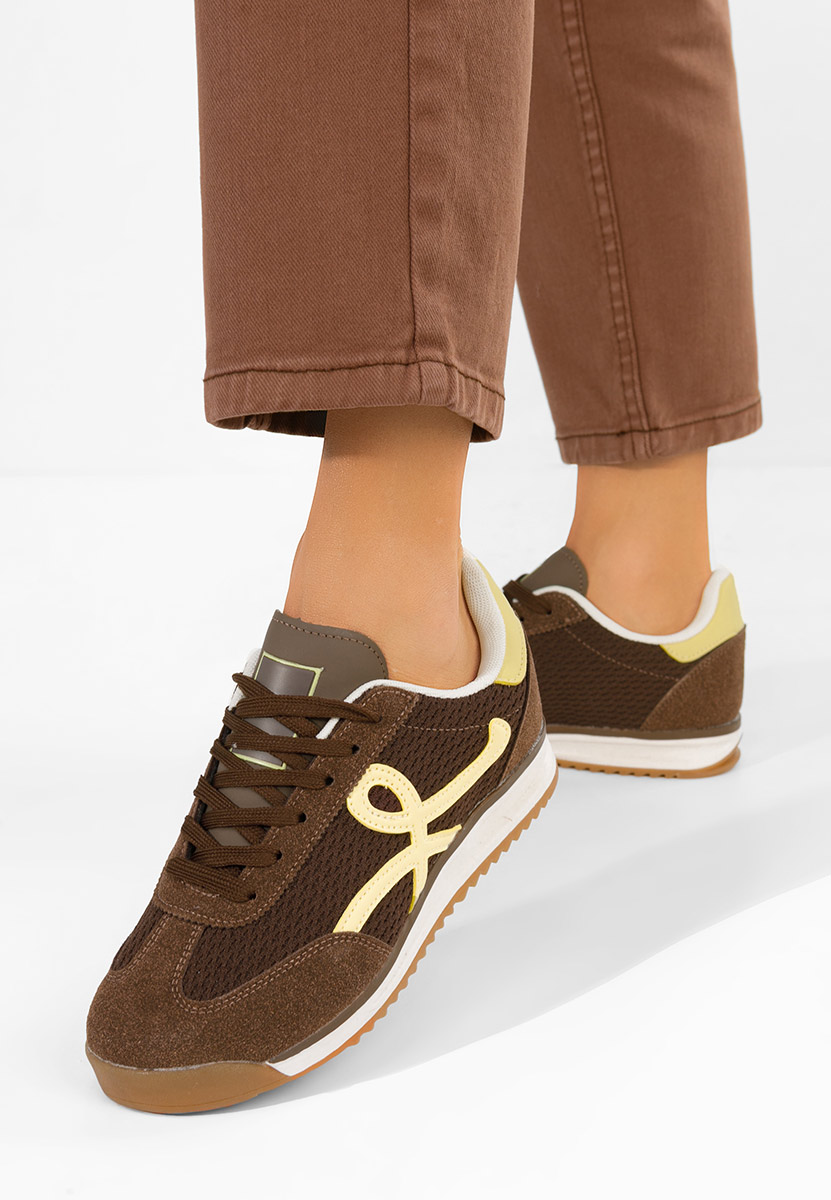 Brązowe sneakersy damskie Ferrelia