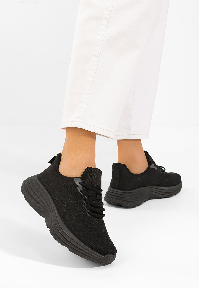 Czarne sneakersy damskie Emetiana