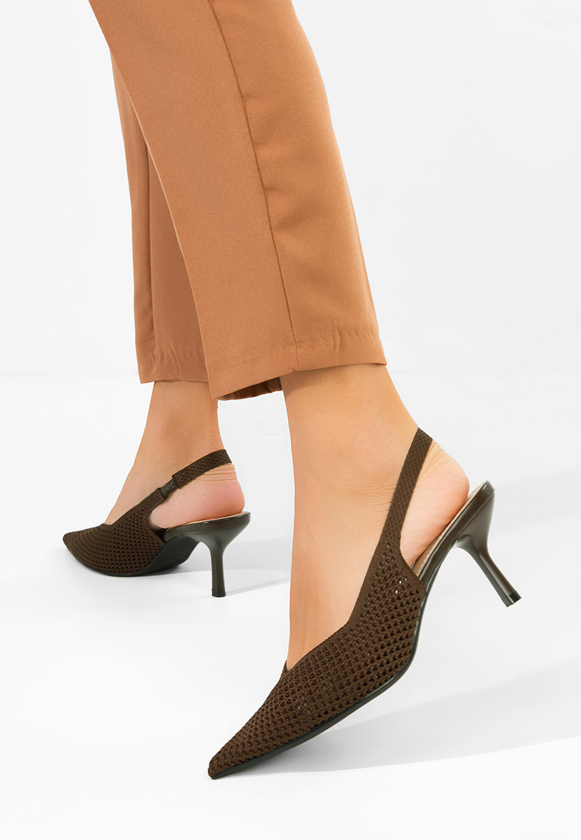 Brązowe czółenka bez pięt Maldivia