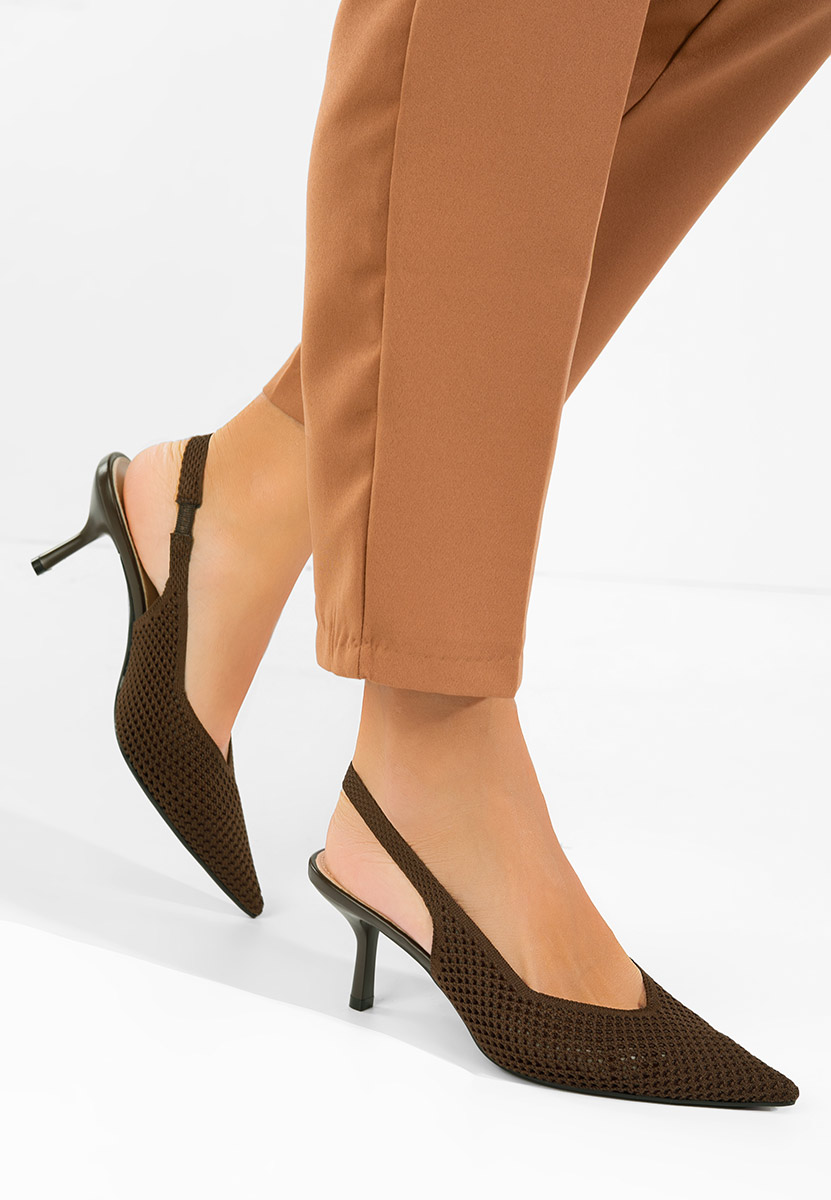 Brązowe czółenka bez pięt Maldivia