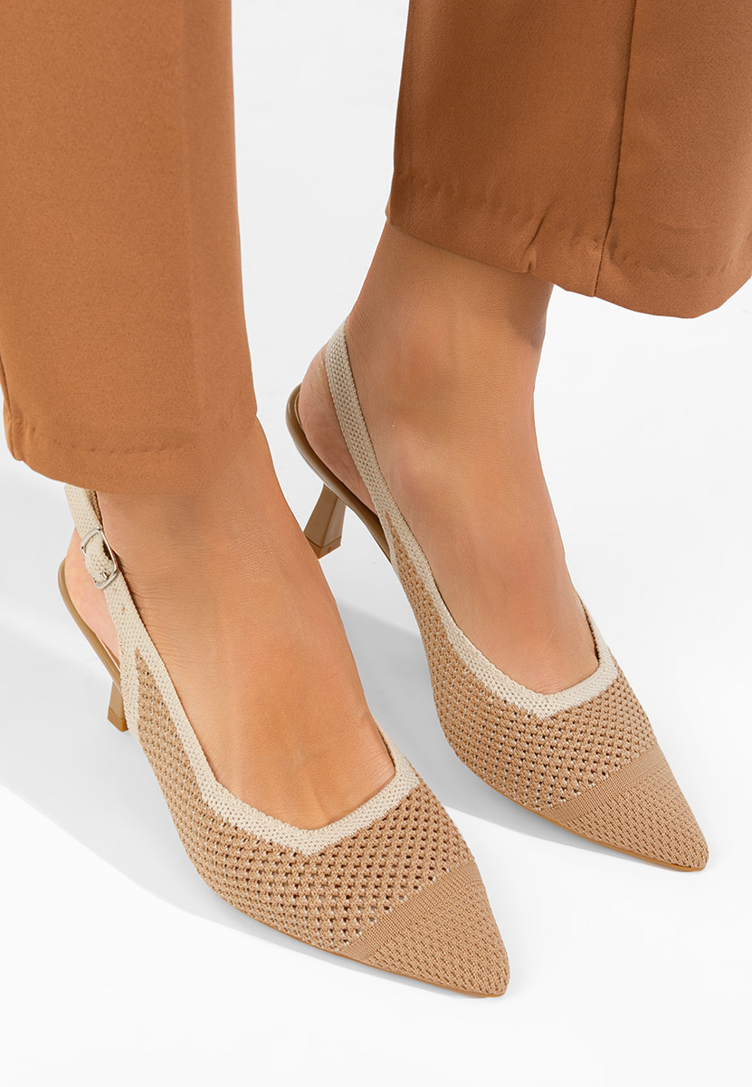 Khaki czółenka bez pięt Rabiella