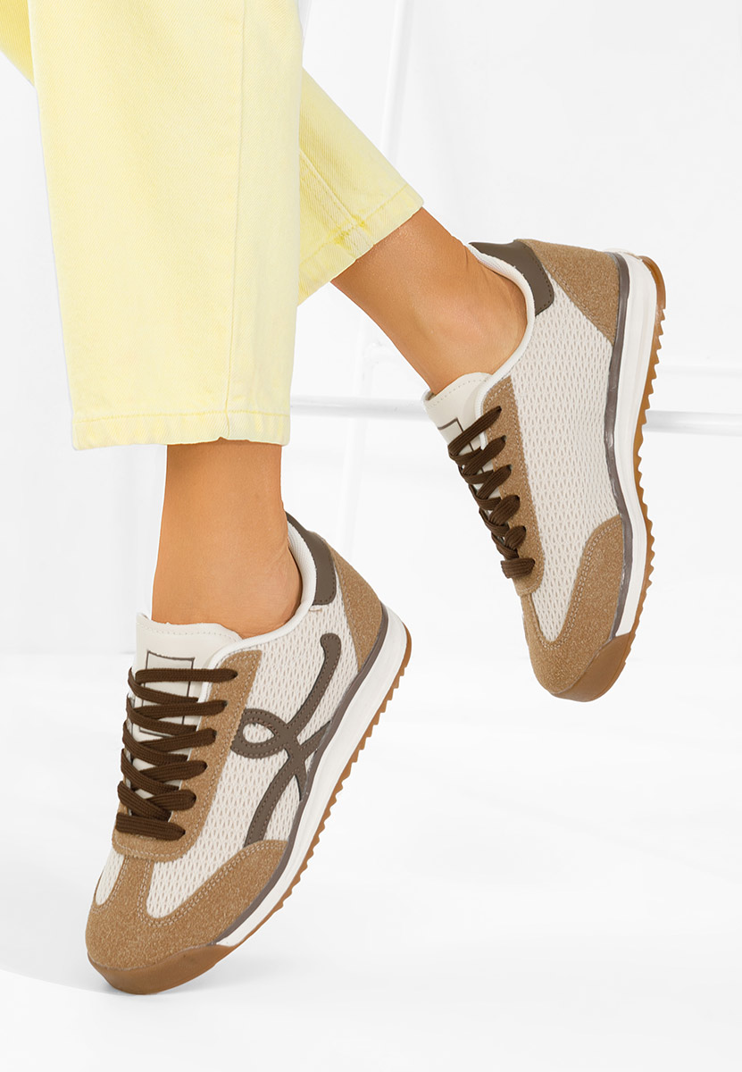 Khaki sneakersy damskie Ferrelia