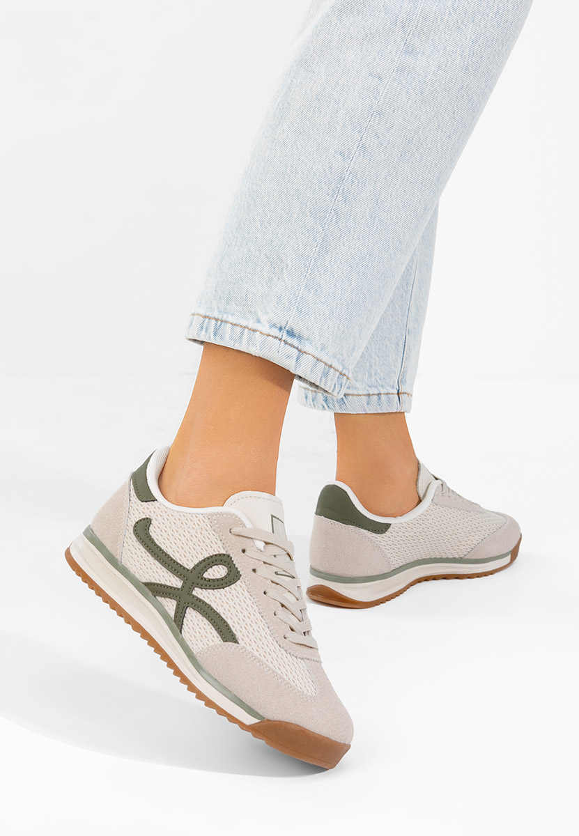 Beżowe sneakersy damskie Ferrelia