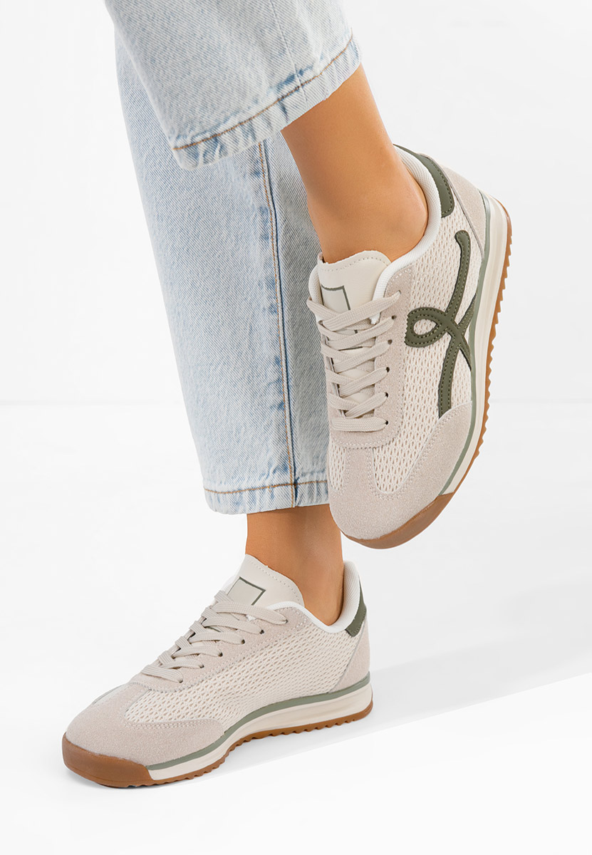 Beżowe sneakersy damskie Ferrelia