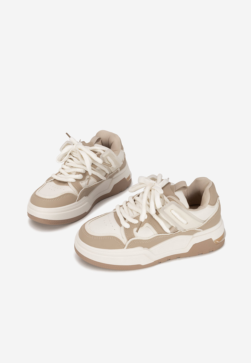 Khaki sneakersy na platformie Cinzela