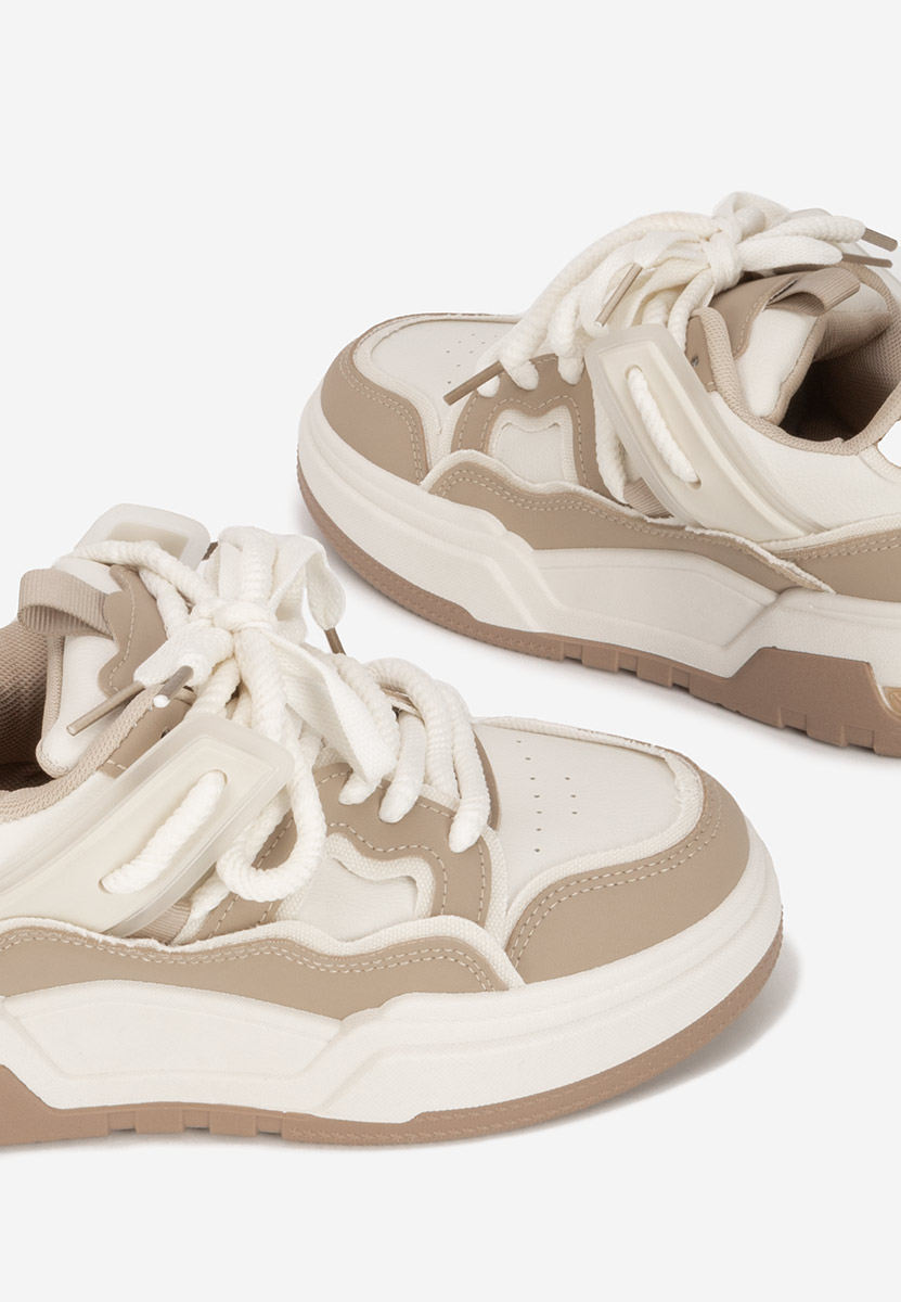 Khaki sneakersy na platformie Cinzela