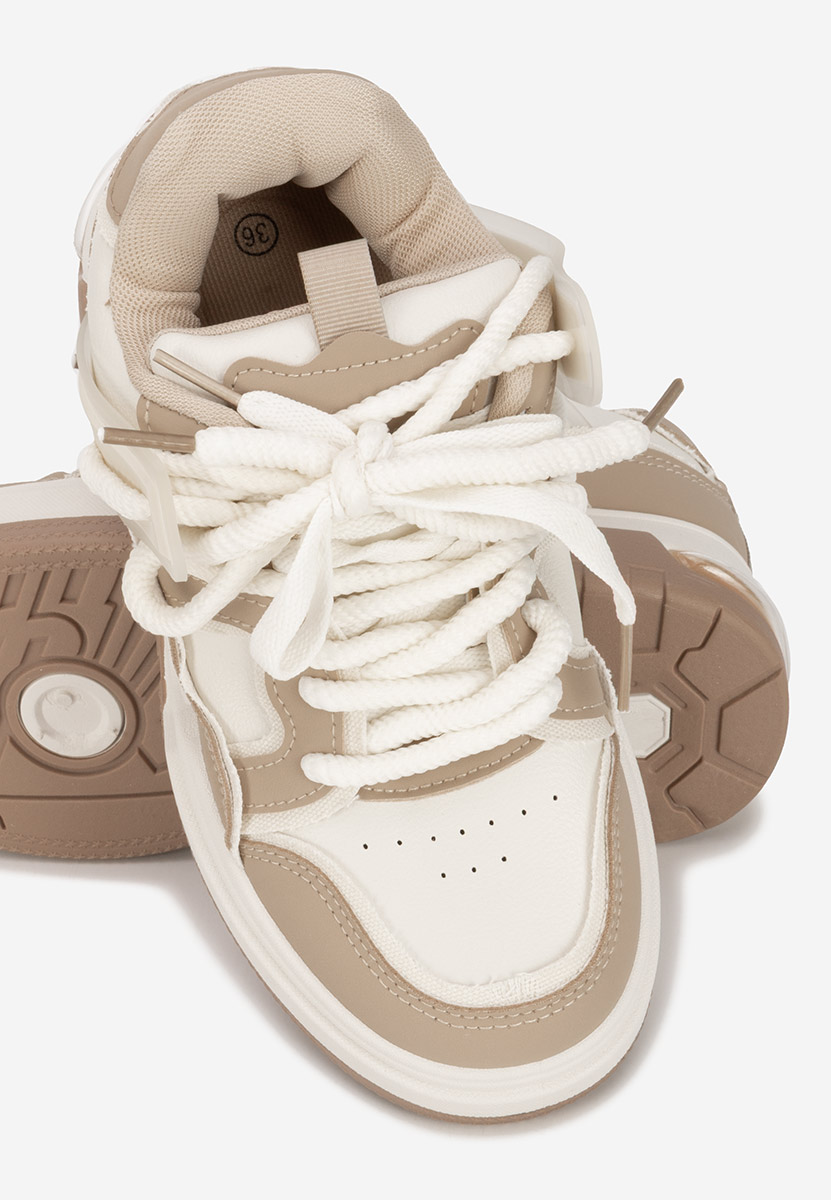 Khaki sneakersy na platformie Cinzela