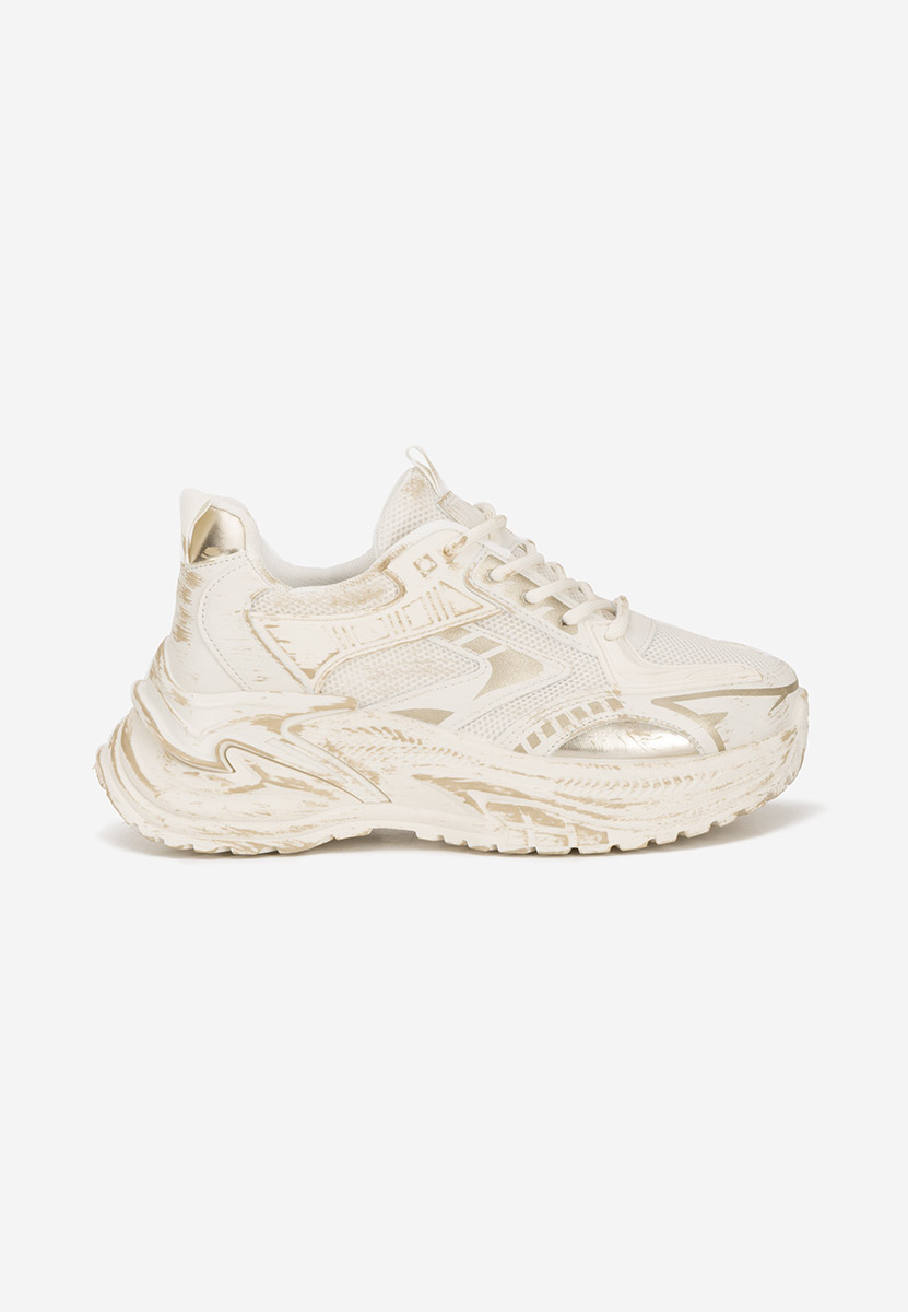 Beżowe sneakersy na koturnie Kellee
