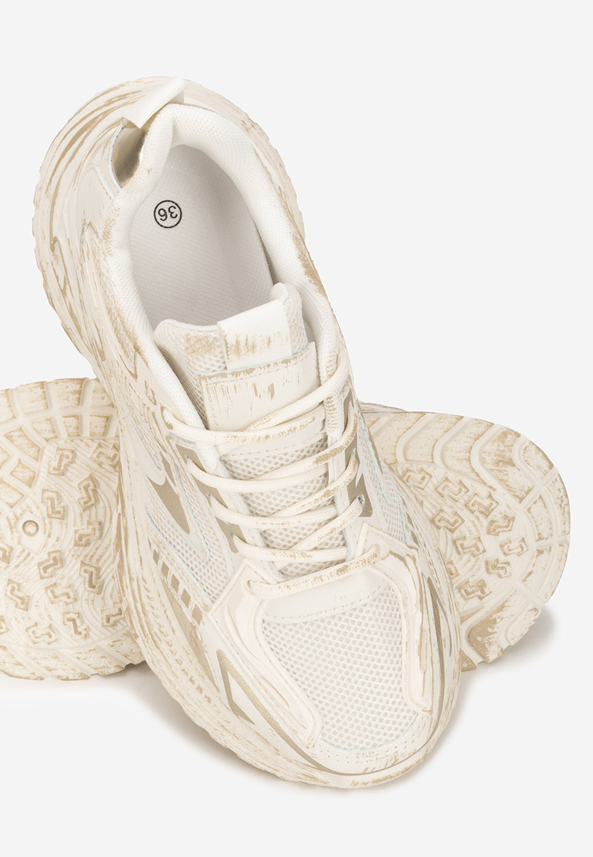 Beżowe sneakersy na koturnie Kellee