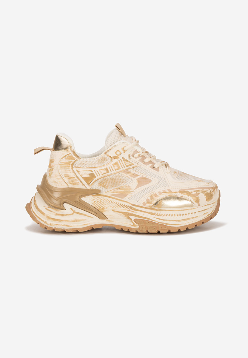 Khaki sneakersy na koturnie Kellee
