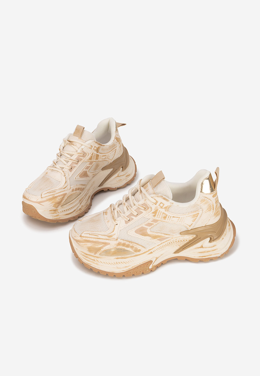 Khaki sneakersy na koturnie Kellee